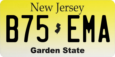 NJ license plate B75EMA
