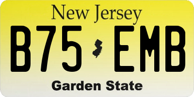 NJ license plate B75EMB