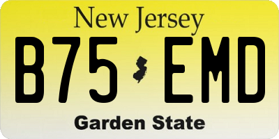 NJ license plate B75EMD