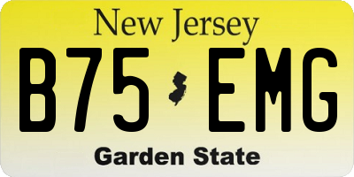 NJ license plate B75EMG