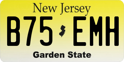 NJ license plate B75EMH