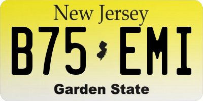 NJ license plate B75EMI