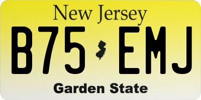 NJ license plate B75EMJ