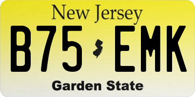 NJ license plate B75EMK