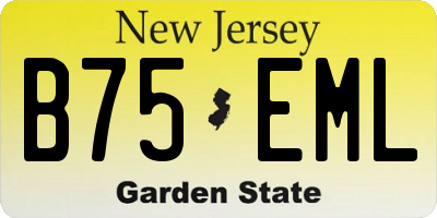 NJ license plate B75EML