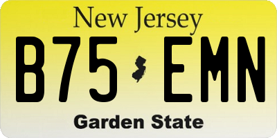 NJ license plate B75EMN