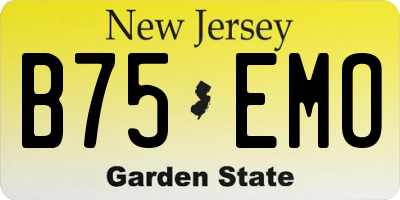 NJ license plate B75EMO