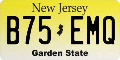 NJ license plate B75EMQ