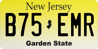 NJ license plate B75EMR