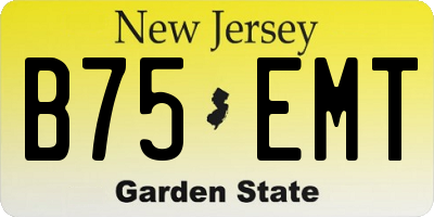 NJ license plate B75EMT