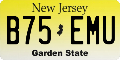 NJ license plate B75EMU