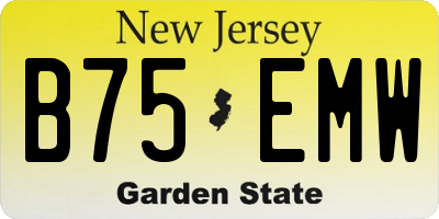 NJ license plate B75EMW