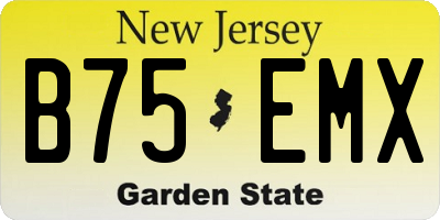 NJ license plate B75EMX