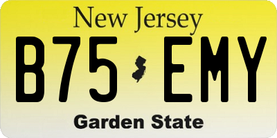 NJ license plate B75EMY