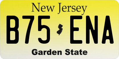 NJ license plate B75ENA