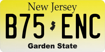 NJ license plate B75ENC