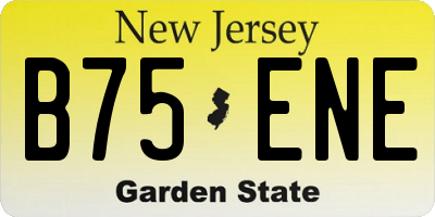 NJ license plate B75ENE