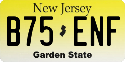 NJ license plate B75ENF