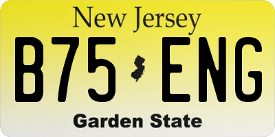 NJ license plate B75ENG