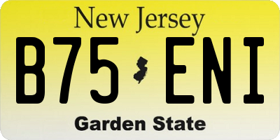 NJ license plate B75ENI