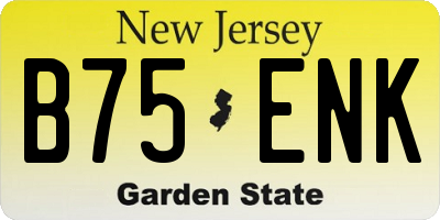 NJ license plate B75ENK