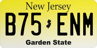 NJ license plate B75ENM