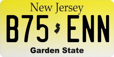 NJ license plate B75ENN