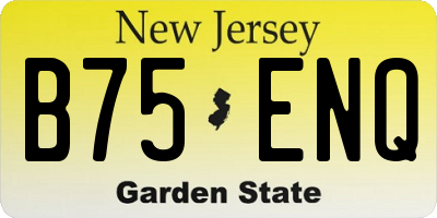 NJ license plate B75ENQ