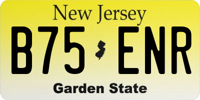 NJ license plate B75ENR