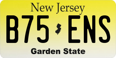 NJ license plate B75ENS