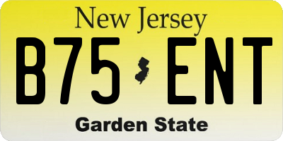 NJ license plate B75ENT
