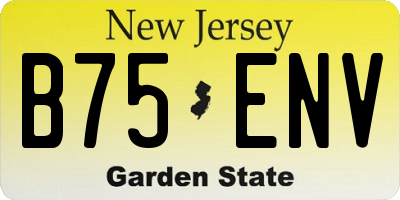 NJ license plate B75ENV