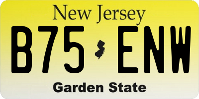 NJ license plate B75ENW