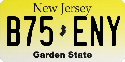 NJ license plate B75ENY