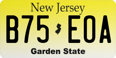 NJ license plate B75EOA