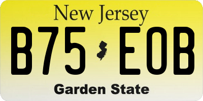 NJ license plate B75EOB