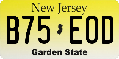 NJ license plate B75EOD