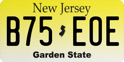 NJ license plate B75EOE