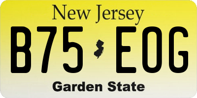 NJ license plate B75EOG