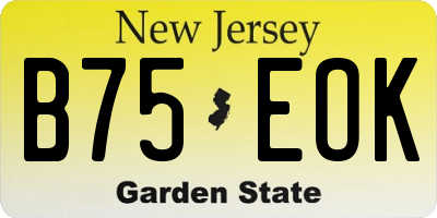 NJ license plate B75EOK