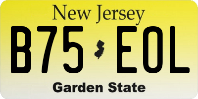 NJ license plate B75EOL