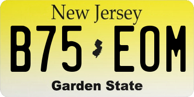 NJ license plate B75EOM