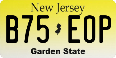 NJ license plate B75EOP