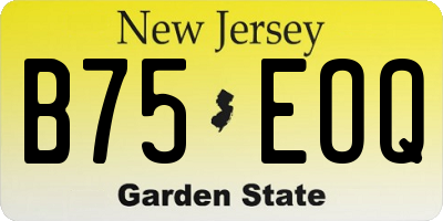 NJ license plate B75EOQ