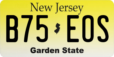 NJ license plate B75EOS