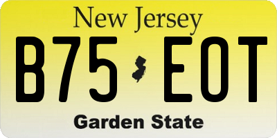 NJ license plate B75EOT