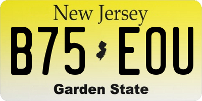 NJ license plate B75EOU