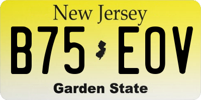 NJ license plate B75EOV