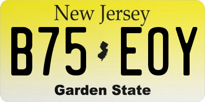 NJ license plate B75EOY