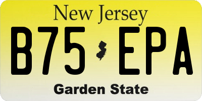 NJ license plate B75EPA